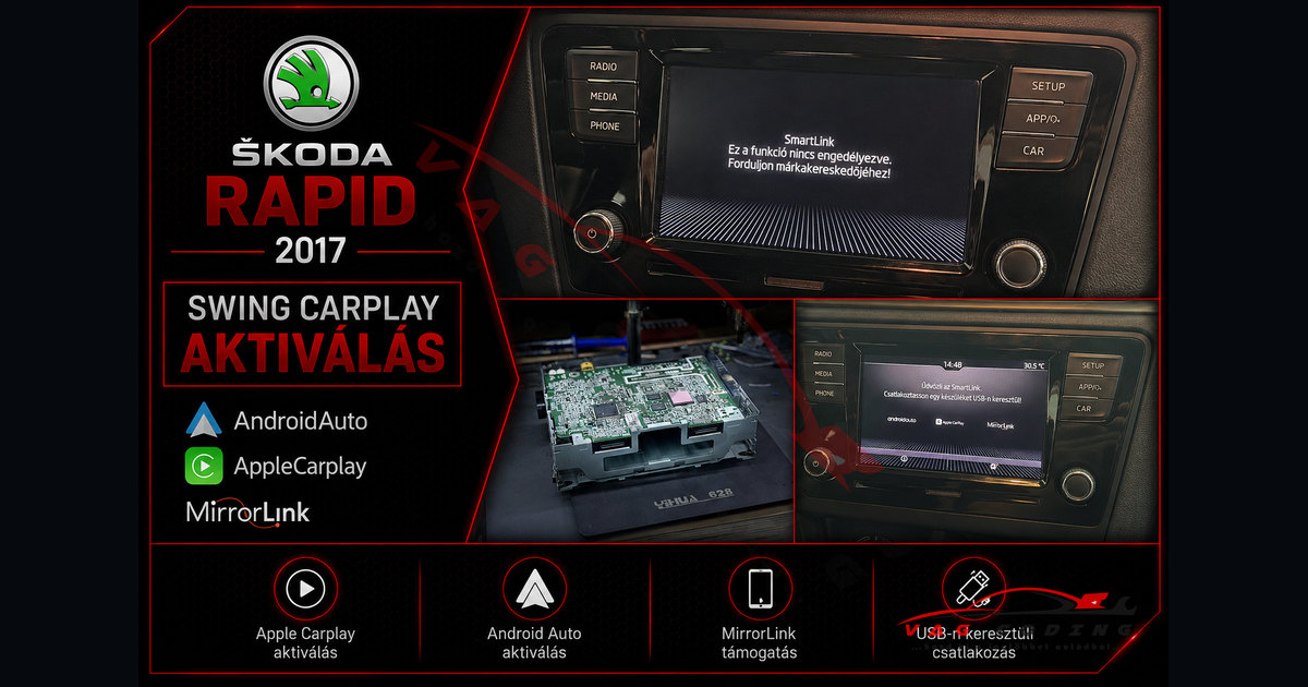 Škoda Rapid 2017 Swing SmartLink aktiválás referencia