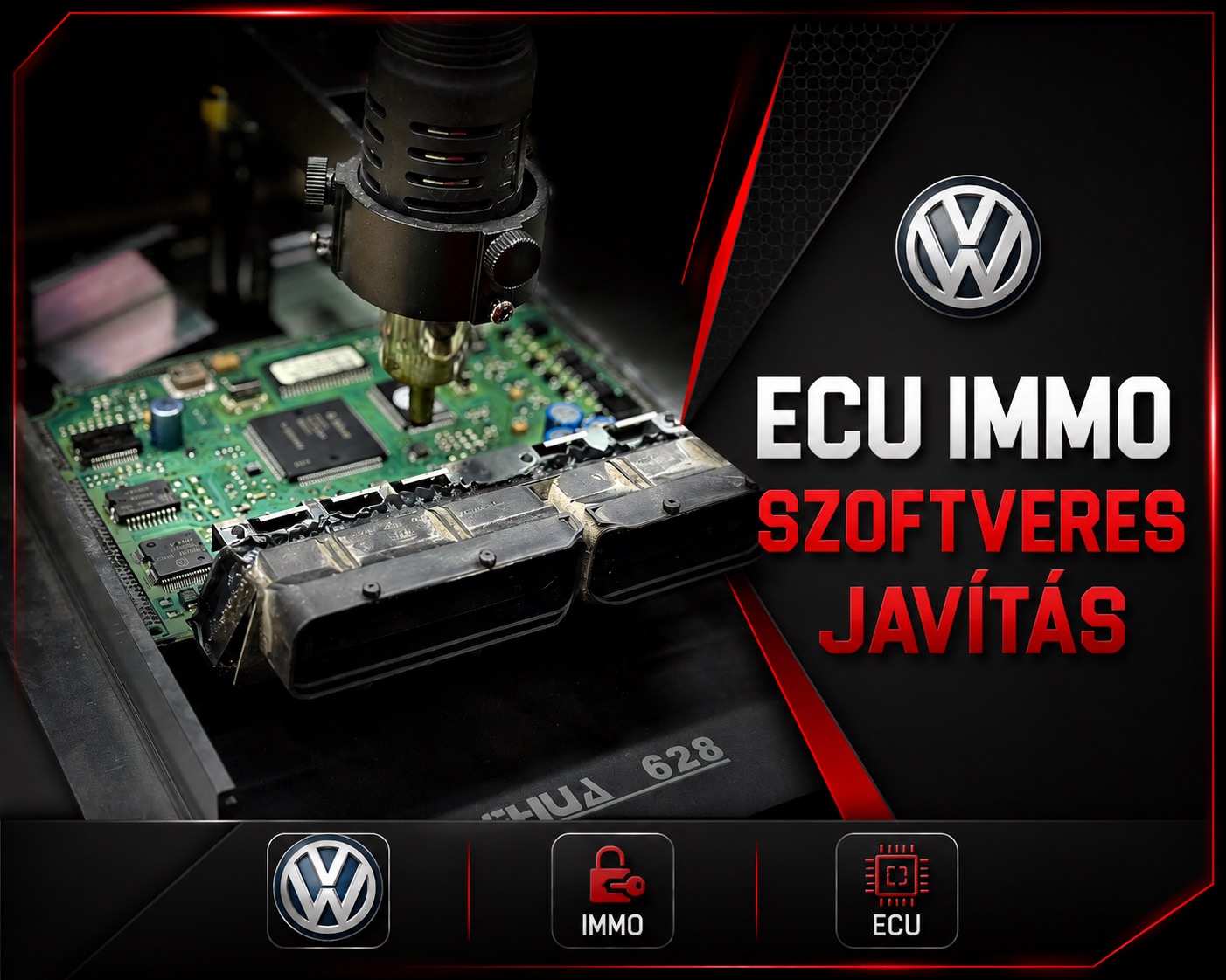 Volkswagen motorvezérlő immobilizer szoftveres javítás ECU elektronikán