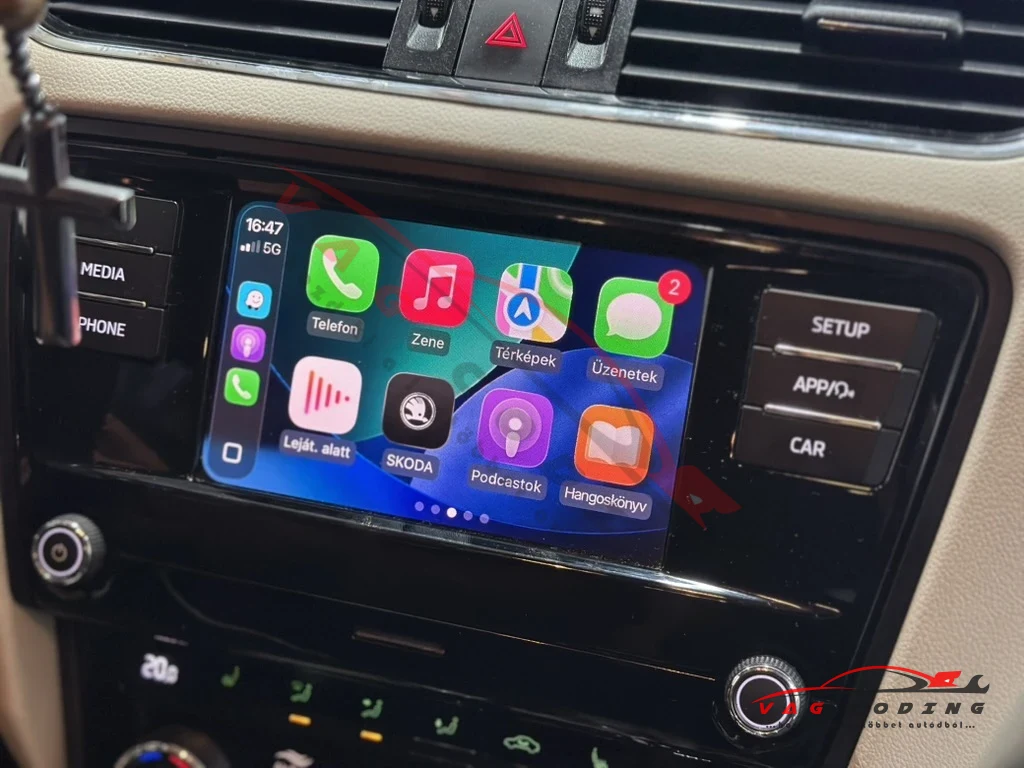 Škoda Octavia 3 SWING – Apple CarPlay és Android Auto aktiválás