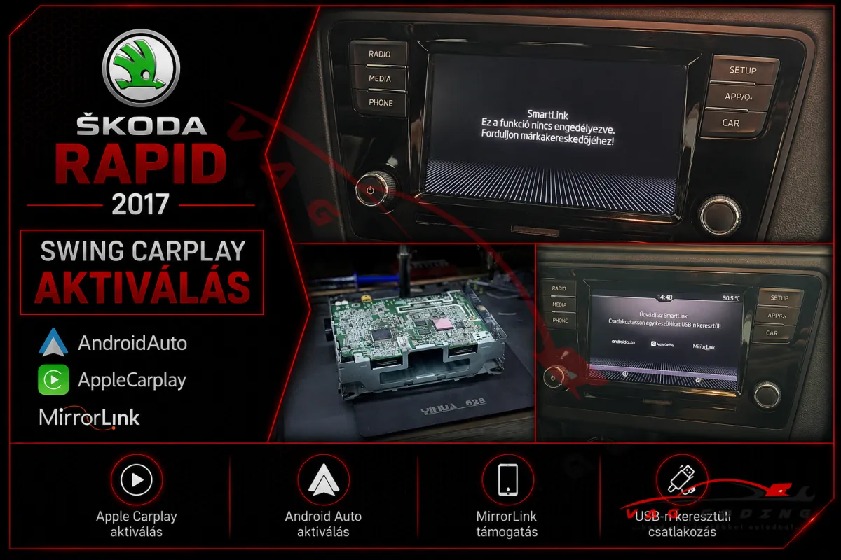 Škoda Rapid 2017 Swing fejegység SmartLink aktiválás