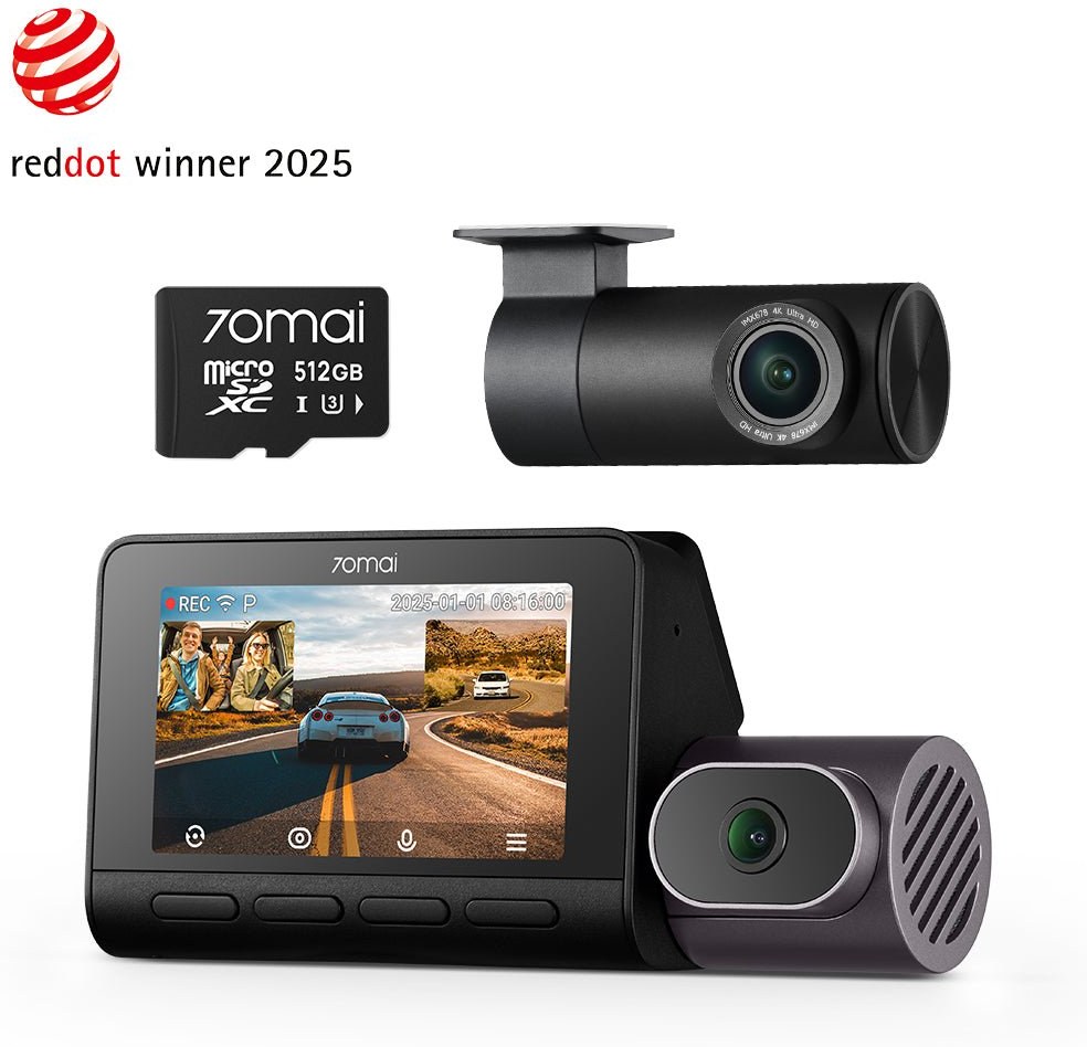 70mai Dash Cam 4K T800 Premium Set (T800 41-512GB) – RC41 hátsó kamerával + 512GB 70mai microSD kártyával